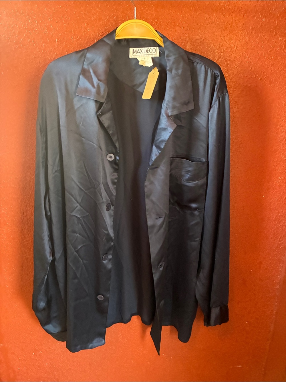 Max Deco Silk Button-Up Shirt Jacket in Black